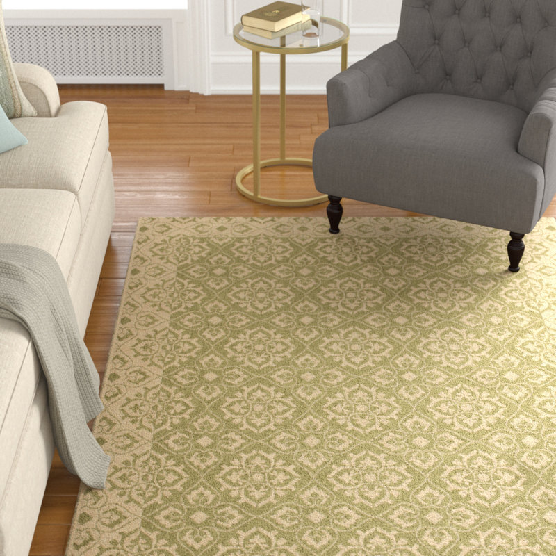 Charlton Home® Lynn Green/Creme Indoor/Outdoor Area Rug & Reviews Wayfair